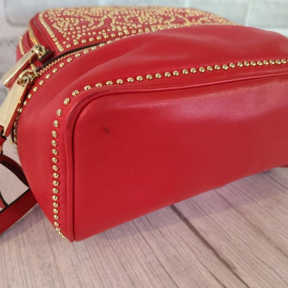 MICHAEL KORS Red Studded Leather Mini Backpack - Picture 9 of 12